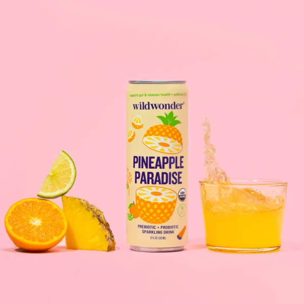 Pineapple Paradise Sparkling Prebiotic + Probiotic Drink - Image 2