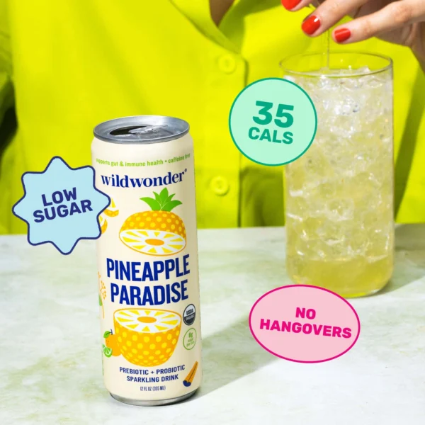 Pineapple Paradise Sparkling Prebiotic + Probiotic Drink - Image 5