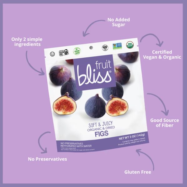 Fruit Bliss Organic Turkish Fig Snacks 5 oz. (Case of 6) - Image 2