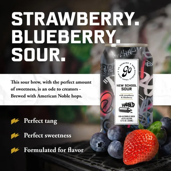 Go Brewing New School Sour – Strawberry & Blueberry - Image 4