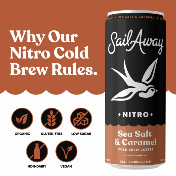 Sail Away Nitro Cold Brew Organic Coffee – Sea Salt & Caramel - Image 6