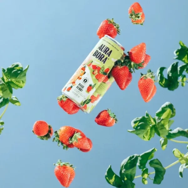 Aura Bora, Strawberry Basil Herbal Sparkling Water - Image 3